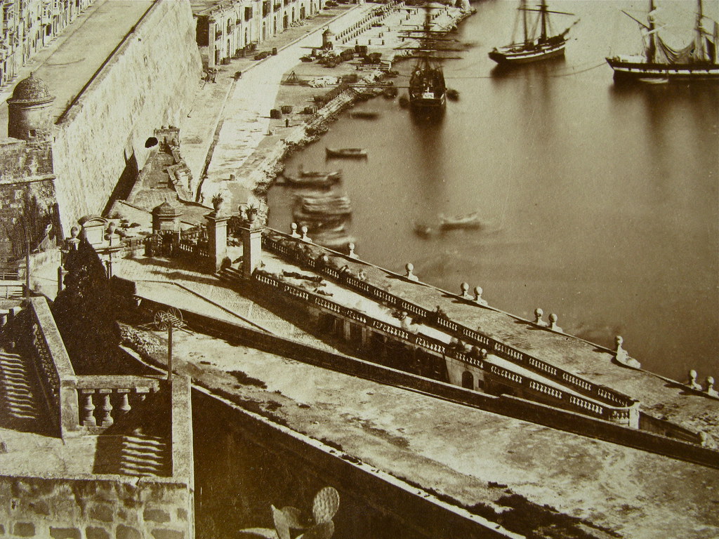 More Idle men on rooftop outside Marina Gate Valletta Malta, 1865